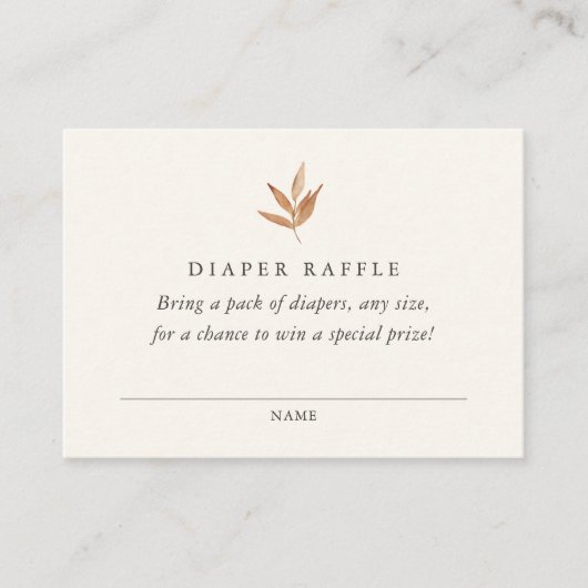 Elegantes Fall Baby Duwer Diaper Raffle Ticket Begleitkarte (Vorderseite)