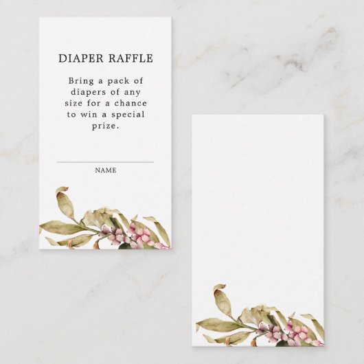 Elegantes Fall Baby Duwer Diaper Raffle Ticket Begleitkarte (Vorne/Hinten)