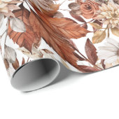 Elegantes Fall-Blütenpapier Geschenkpapier (Rolleneckpunkt)