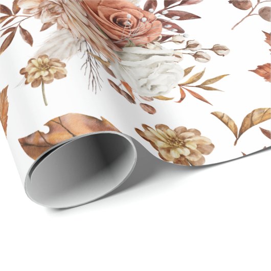 Elegantes Fall-Blütenpapier Geschenkpapier (Rolleneckpunkt)