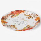 Elegantes Fall Boho Floral Brautparty Pappteller (Schrägansicht)
