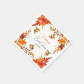 Elegantes Fall Boho Floral Brautparty Serviette (Ecke)