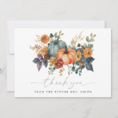 Elegantes Fall-Brautparty Dankeskarte (Vorderseite)