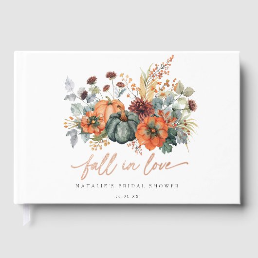 Elegantes Fall-Brautparty Gästebuch (Vorderseite)