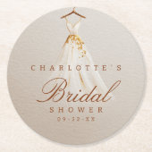 Elegantes Fall Brautparty Gefallen - Hochzeitsklei Runder Pappuntersetzer (Vorderseite)