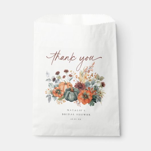 Elegantes Fall-Brautparty Geschenktütchen (Vorderseite)