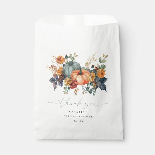 Elegantes Fall-Brautparty Geschenktütchen (Vorderseite)