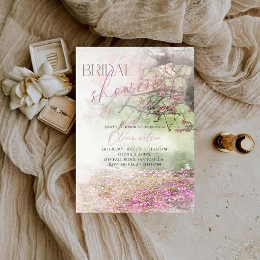 Elegantes Fall Brautparty - Lila Blumenthema Einladung