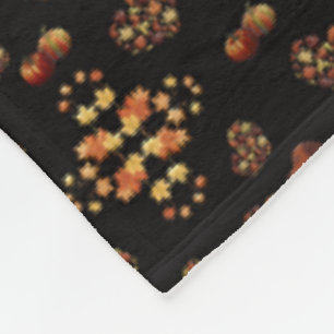 Elegantes Fall-Dackel-Muster: Herbstblüten Fleecedecke