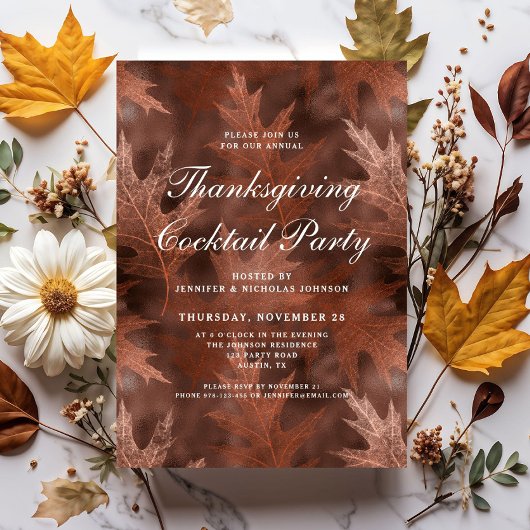 Elegantes Fall Erntedank Cocktail Party Einladung