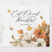 Elegantes Fall-Erntedank-Thema Schaumweinetikett (Einzelnes Label)