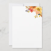 Elegantes Fall Floral Erntedank Party Einladung (Rückseite)