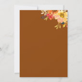 Elegantes Fall Floral Erntedank Party Einladung (Rückseite)