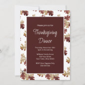 Elegantes Fall Foliage Erntedank Dinner Einladung (Vorderseite)