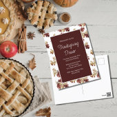 Elegantes Fall Foliage Erntedank Dinner Postkarte