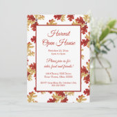 Elegantes Fall Foliage Harvest Blätter Open House Einladung (Stehend Vorderseite)