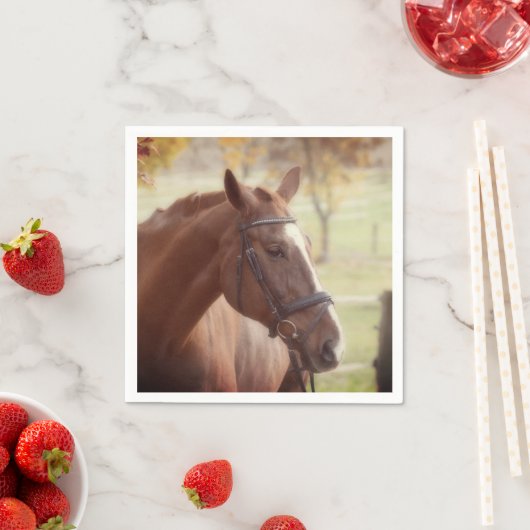 Elegantes Fall Horse Themenpapier Napkin Serviette (Beispiel)