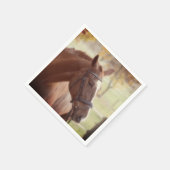Elegantes Fall Horse Themenpapier Napkin Serviette (Ecke)
