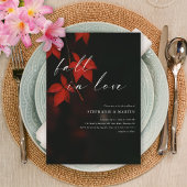 Elegantes "Fall in Liebe" Rote Ahornfräsen Hochzei Einladung