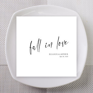 Elegantes 'Fall in Love'-Skript Minimalistische Ho Serviette