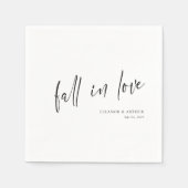 Elegantes 'Fall in Love'-Skript Minimalistische Ho Serviette (Vorderseite)