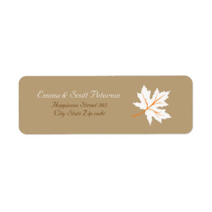 Elegantes Fall Maple Leaf Rücksendeadresse-Label