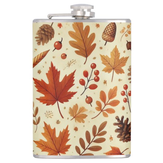 Elegantes Fall Pattern Flachmann (Vorderseite)