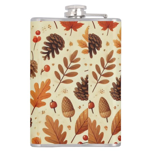 Elegantes Fall Pattern Flachmann (Rückseite)