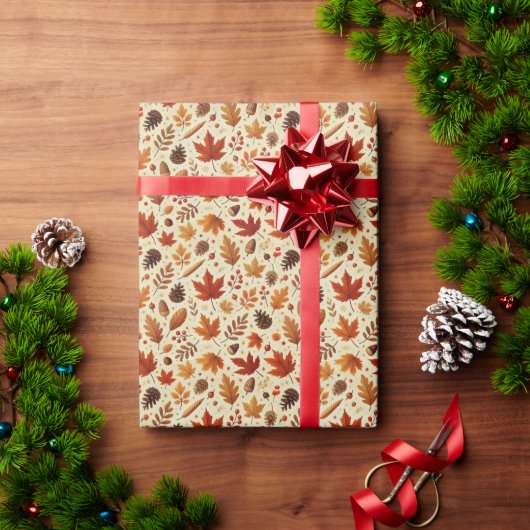 Elegantes Fall Pattern Geschenkpapier (Feiertagsgeschenk)