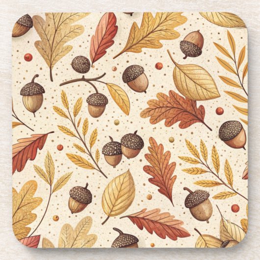 Elegantes Fall Pattern Getränkeuntersetzer (Vorderseite)
