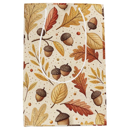 Elegantes Fall Pattern Mittlere Geschenktüte (Vorderseite)