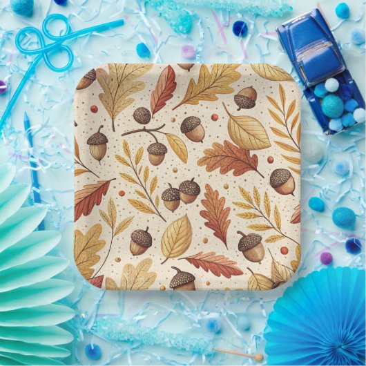 Elegantes Fall Pattern Pappteller (Party)