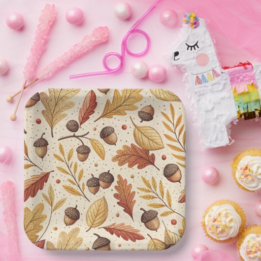 Elegantes Fall Pattern Pappteller (Party)