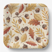 Elegantes Fall Pattern Pappteller (Vorderseite)