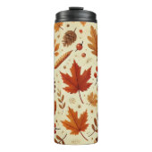 Elegantes Fall Pattern Thermosbecher (Vorderseite)