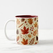 Elegantes Fall Pattern Zweifarbige Tasse (Links)