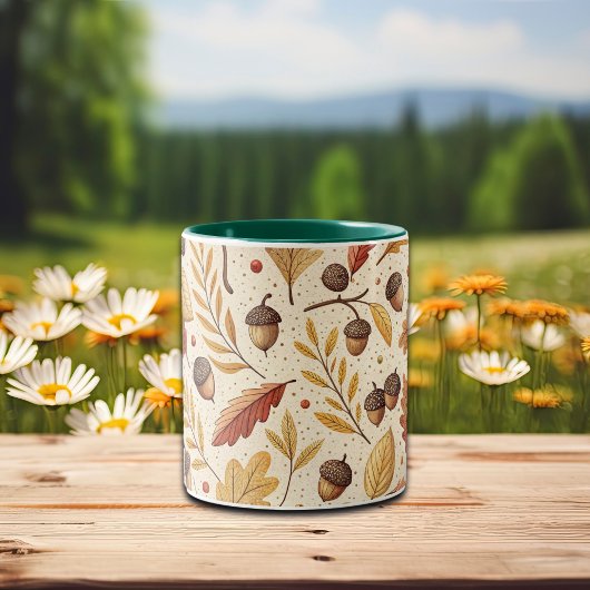 Elegantes Fall Pattern Zweifarbige Tasse