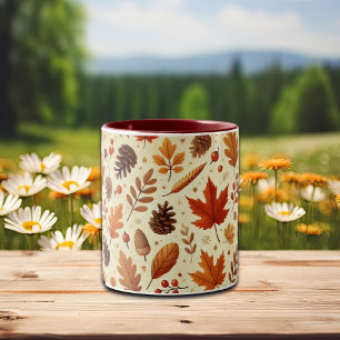 Elegantes Fall Pattern Zweifarbige Tasse