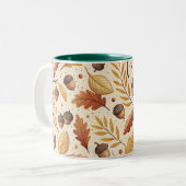 Elegantes Fall Pattern Zweifarbige Tasse (Vorderseite Links)