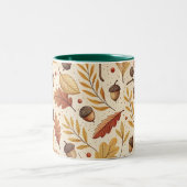 Elegantes Fall Pattern Zweifarbige Tasse (Mittel)