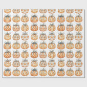 Elegantes Fall Pumpkin Wrapping Paper Geschenkpapier (Flach)