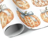 Elegantes Fall Pumpkin Wrapping Paper Geschenkpapier (Rolleneckpunkt)
