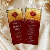 Elegantes Fall Tree Wedding Menü Menükarte