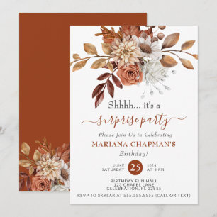 Elegantes Fall Wasserfarben Flora Party Einladung