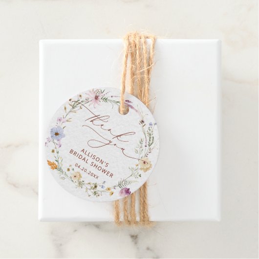 Elegantes Fall Wildblume Brautparty Vielen Dank Geschenkanhänger (Beispiel)