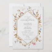 Elegantes Fall Wildblume Wasserfarben Foto Einladung (Vorderseite)