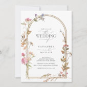 Elegantes Fall Wildblume Wasserfarbenes Foto Einladung (Vorderseite)