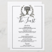 elegantes fallerndes DINNER PARTY Erntedank Menu Menükarte (Vorne/Hinten)