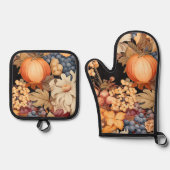 Elegantes Fallerntemuster stilvoller Chic Ofenhandschuh & Topflappen-Set (Vorderseite)