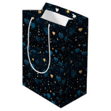 Elegantes Falling kosmischer Herzen in Blau und Go